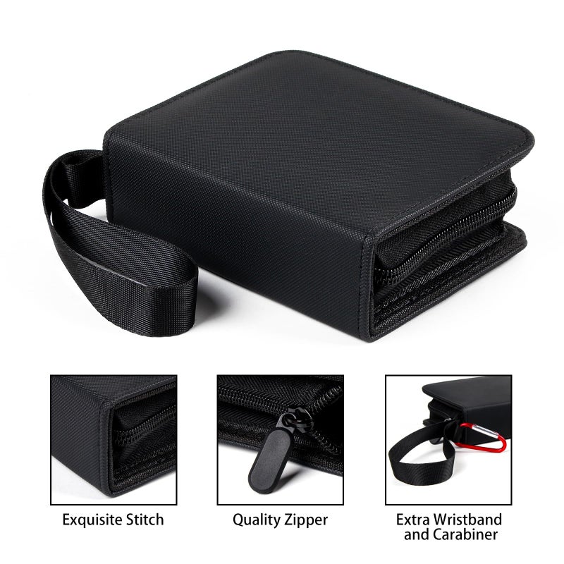 GEAoffice Small 1 Pocket Trading Card Binder  80 Pockets Mini Card Album Book with 40 Removable Sleeves  80 Top Loading Pockets Binder for TCG  MTG  Black - Image 2